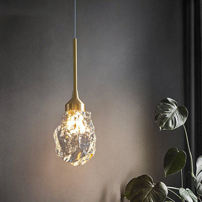 Modern Light Luxury Full Copper Crystal 1-Light Pendant Light