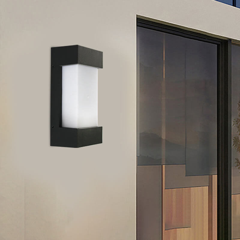 مصباح حائط LED خارجي مقاوم للماء مصنوع من الأكريليك بتصميم مربع بسيط وحديث 