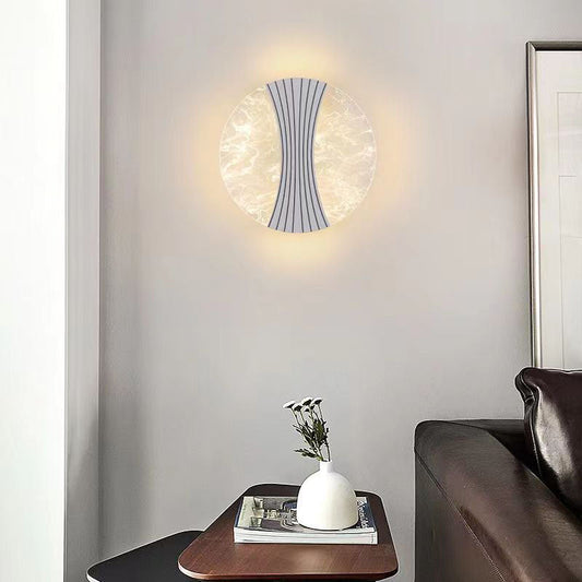 مصباح حائط LED مصنوع من الأكريليك بتصميم دائري بسيط وعصري لغرفة النوم 
