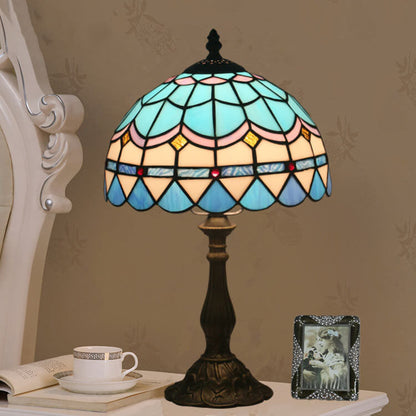 European Vintage Tiffany 1-Light Alloy Table Lamp