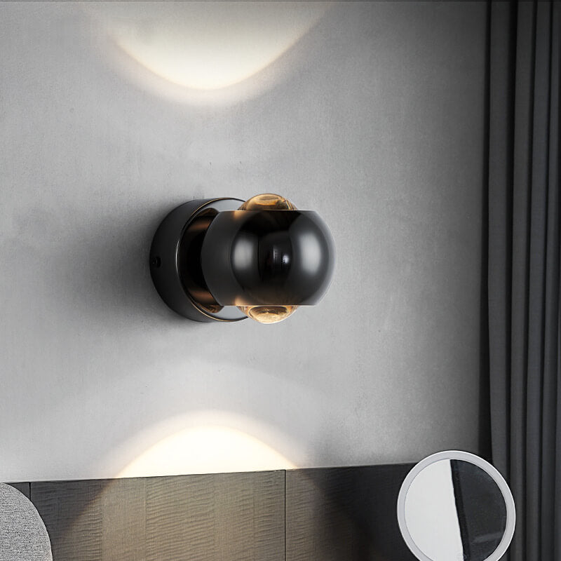 Modern Minimalist Solid Color Round Rotatable Iron Aluminum COB LED Wall Sconce Lamp