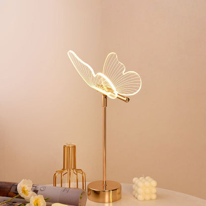 Nordic Light Luxury Acrylic Flower Butterfly Gold LED Table Lamp