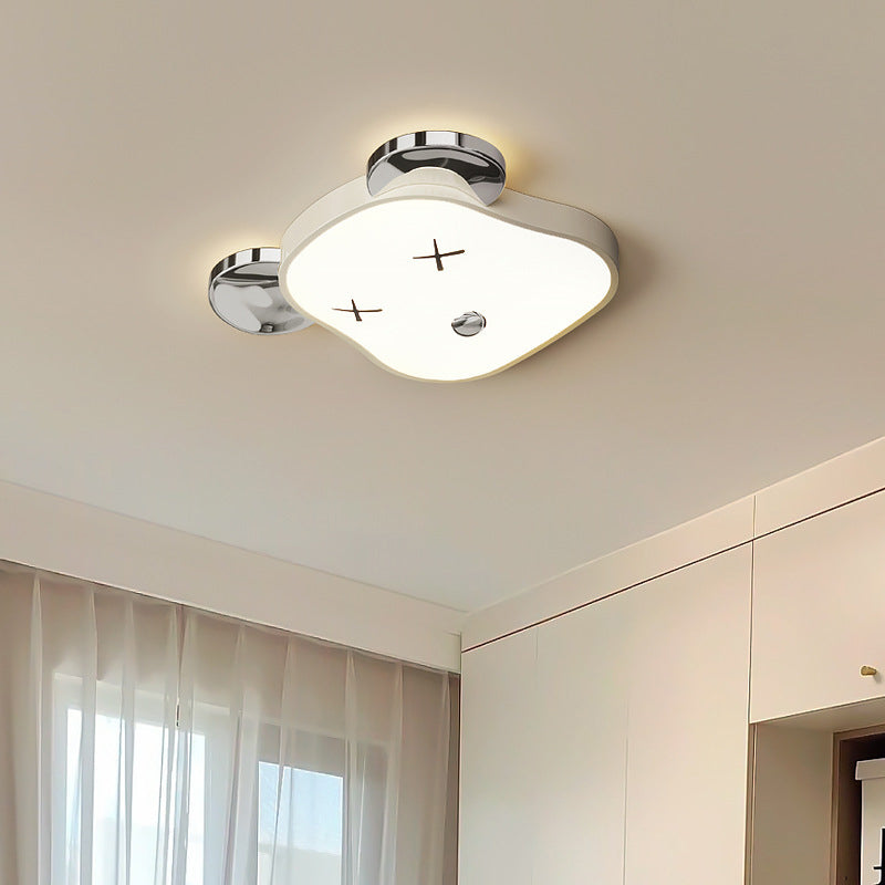 Modern Art Deco Violent Bear PE Iron LED Flush Mount Ceiling Light For Bedroom