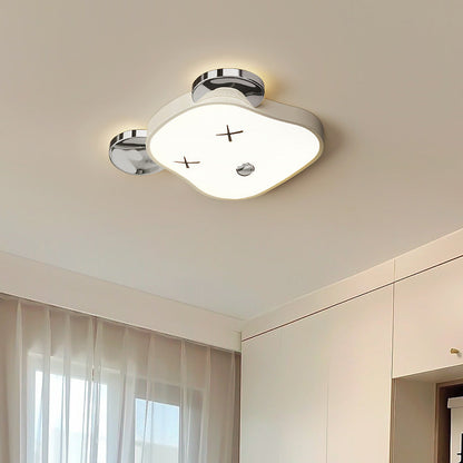 Modern Art Deco Violent Bear PE Iron LED Flush Mount Ceiling Light For Bedroom