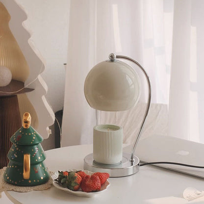 Contemporary Scandinavian Iron Stainless Steel Round Ball 1-Light Melting Wax Table Lamp For Bedroom