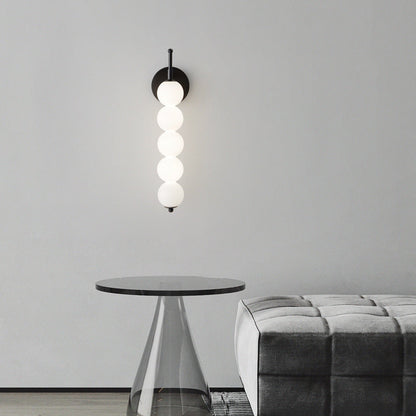 مصباح حائط LED فاخر من Nordic Light مصنوع من زجاج اللؤلؤ 