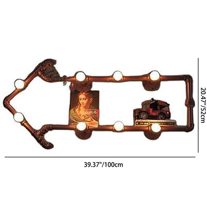 Traditional Vintage Arrowhead Iron Tube Acrylic 8-Light Wall Sconce Lamp For Bedroom