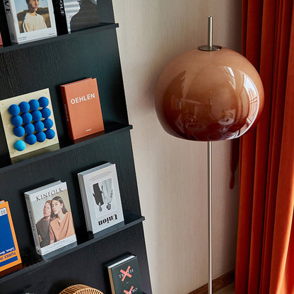 Contemporary Retro Mushroom Hardware Glass 2-Light Standing Floor Lamp For Living Room