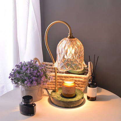 Modern Suzutan Glass Marble Base 1-Light Melting Wax Table Lamp