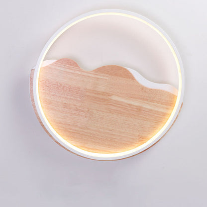 Nordic Rustic Creative Ironwood LED Flush Mount Light