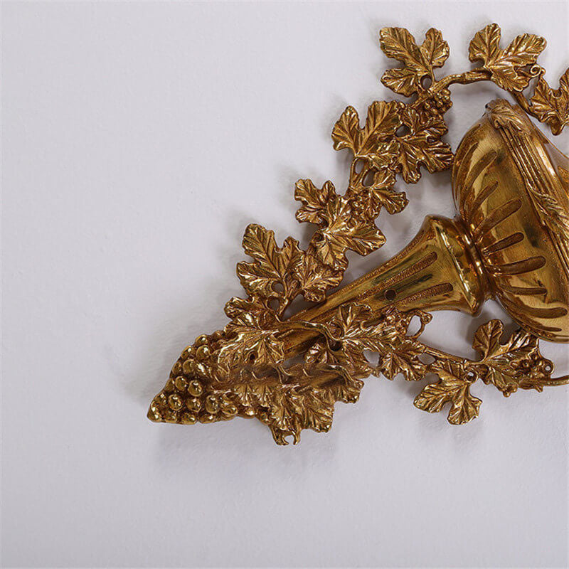 حامل شموع نحاسي أوروبي حديث مزود بمصباحين مثبتين على الحائط 