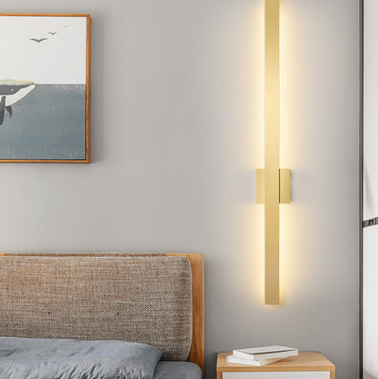 مصباح حائط LED من الأكريليك والحديد بتصميم شريطي طويل بتصميم عصري بسيط لغرفة المعيشة 