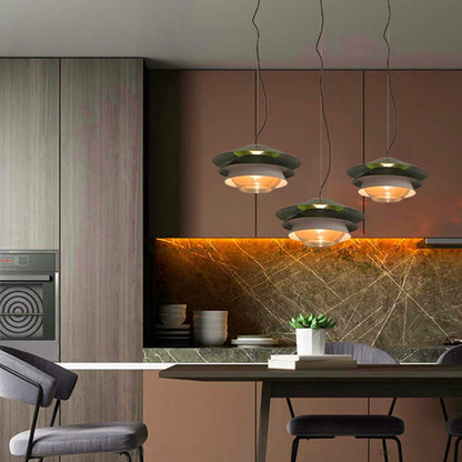 مصباح معلق متعدد الطبقات من الحديد بتصميم قبة بسيط من Nordic Simplicity، مصباح واحد 