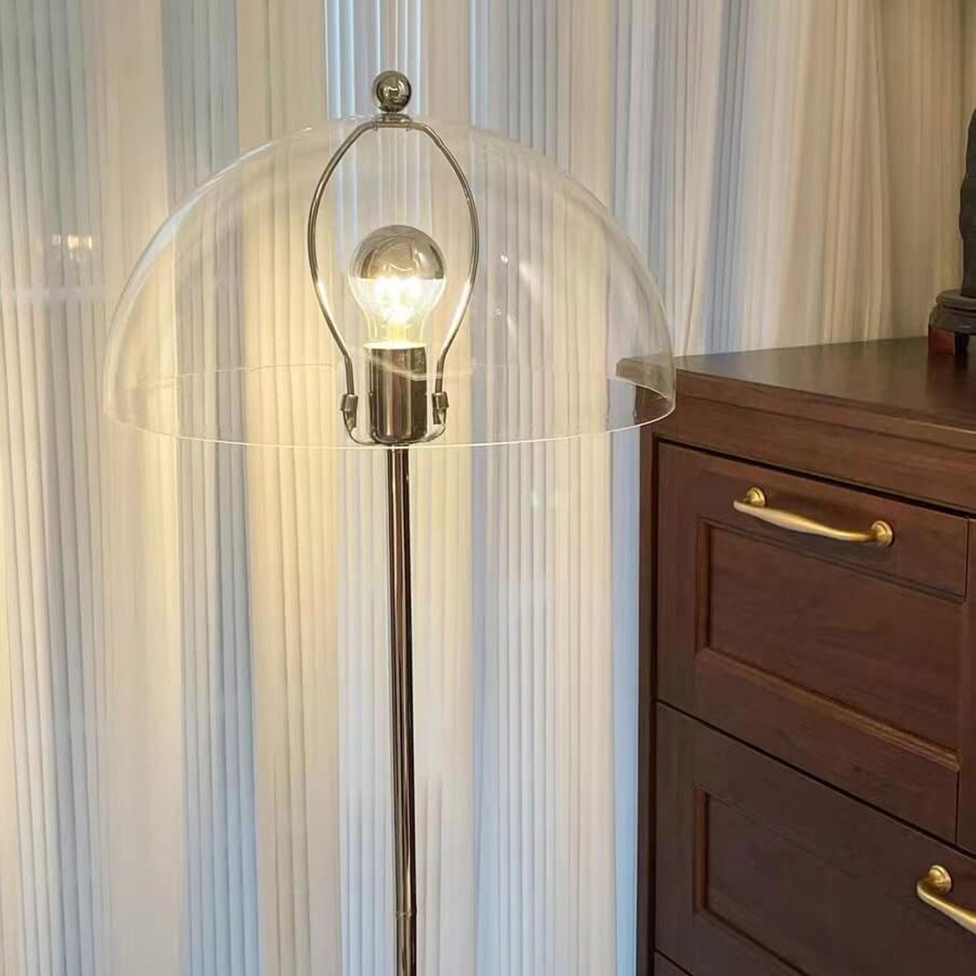 Creative Retro Acrylic Mushroom Design 1-Light Standing Floor Lamp