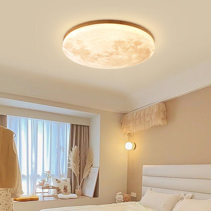 Nordic Minimalist Moon Round PVC LED Flush Mount Ceiling Light