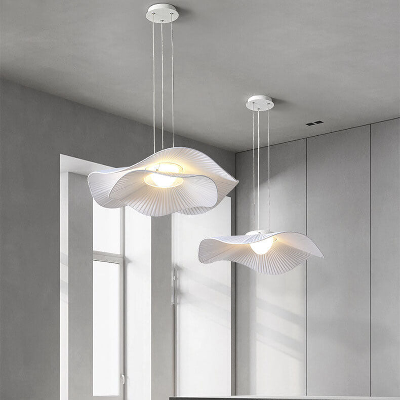 مصباح LED شبه مدمج بتصميم ورقة اللوتس القماشية الإبداعية الحديثة 