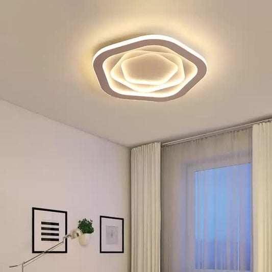 Modern Minimalist Pentagram Iron LED Flush Mount Ceiling Light