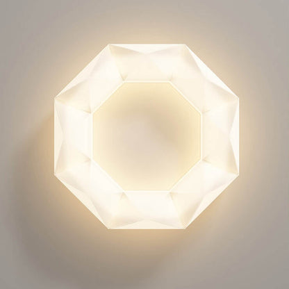 北欧クリエイティブなホワイトポリゴン錬鉄製LEDフラッシュマウントシーリングライト