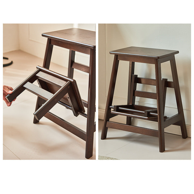 Moderner minimalistischer rechteckiger Barhocker aus Holz mit Fußstütze, ohne Rückenlehne und Armlehnen für das Esszimmer 