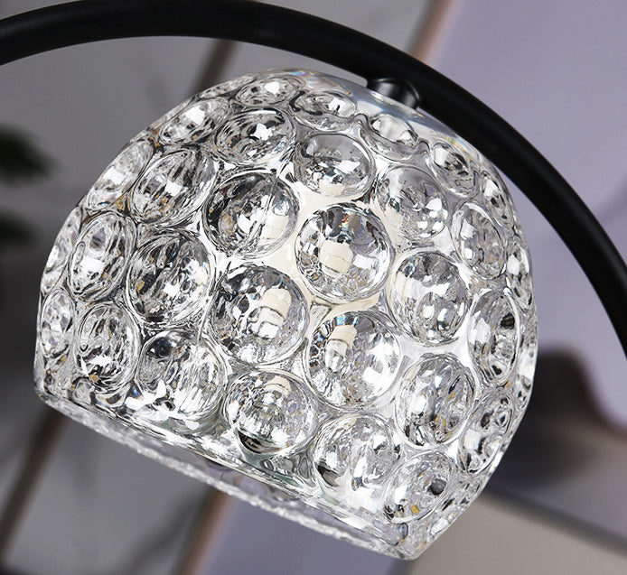 European Retro Wooden Base Glass 2-Light LED Melting Wax Table Lamp