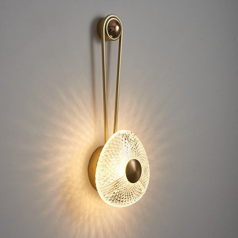 Modern Luxury Round Acrylic Metal Hanging LED Wall Sconce Lamp