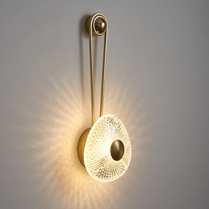 Modern Luxury Round Acrylic Metal Hanging LED Wall Sconce Lamp