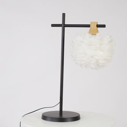 Modern Creative Feather Fishing Rod 1-Light Table Lamp