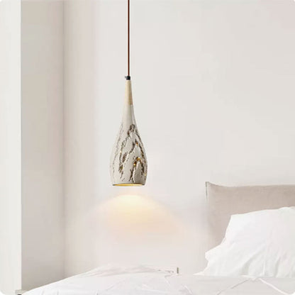 Contemporary Retro Conical High Mixed Clay 1-Light Pendant Light For Bedroom