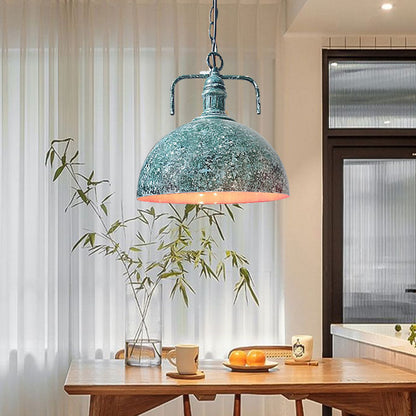 Contemporary Industrial Round Domed Iron 1-Light Pendant Light For Living Room