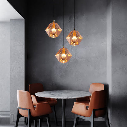 Nordic Light Luxury Wrought Iron Glass 1/3-Light Chandelier