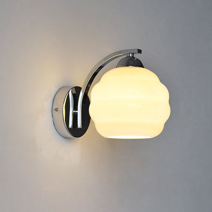 Modern Simplicity Iron Glass Round Ball 1-Light Wall Sconce Lamp For Hallway