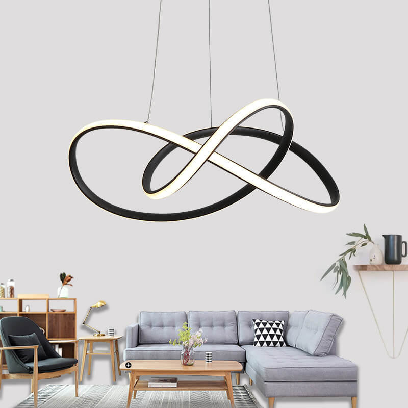 مصباح LED معلق على شكل حلقة من الألومنيوم بتصميم عصري بسيط 