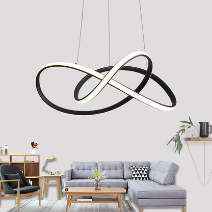 مصباح LED معلق على شكل حلقة من الألومنيوم بتصميم عصري بسيط 
