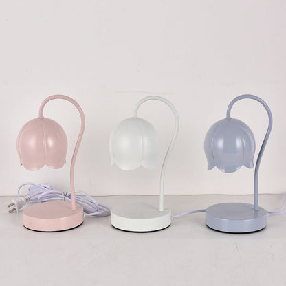 Contemporary Nordic Iron Glass Wood Flower 1-Light Melting Wax Table Lamp For Bedside