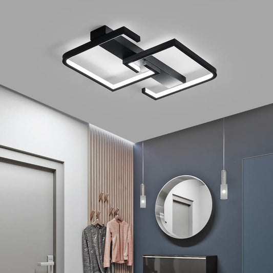 Simple Creative Square Button LED Semi-Flush Mount Ceiling Light