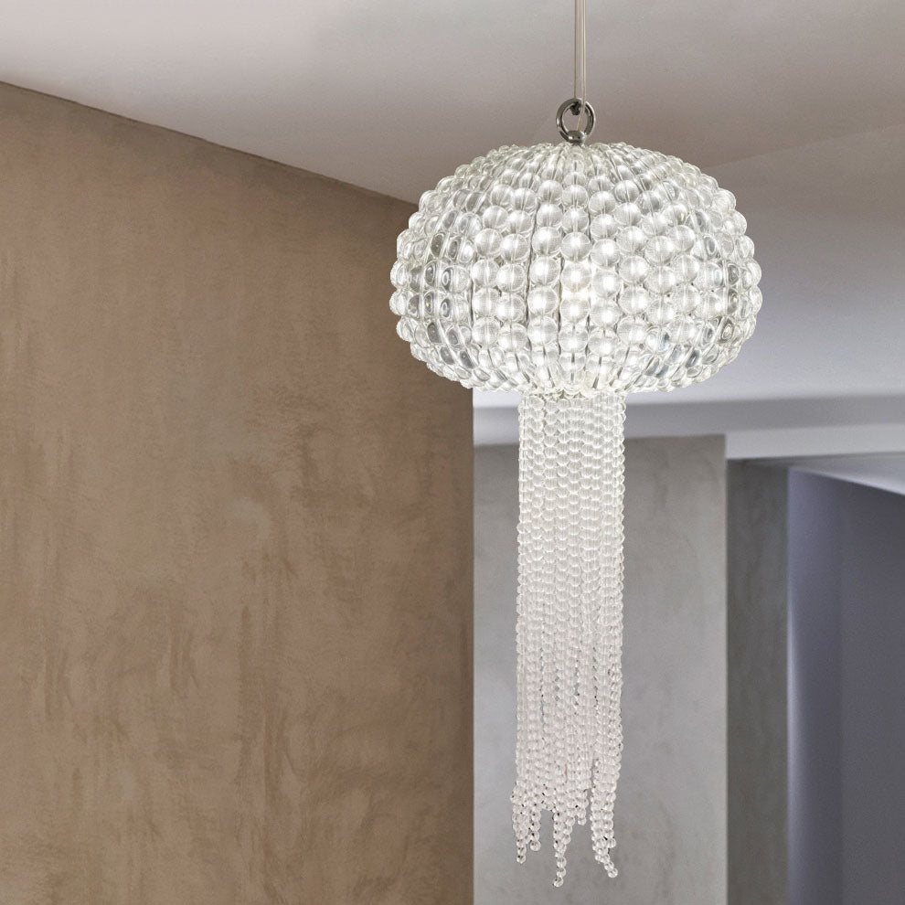 Modern Light Luxury Glass Jellyfish Shape 1-Light Pendant Light