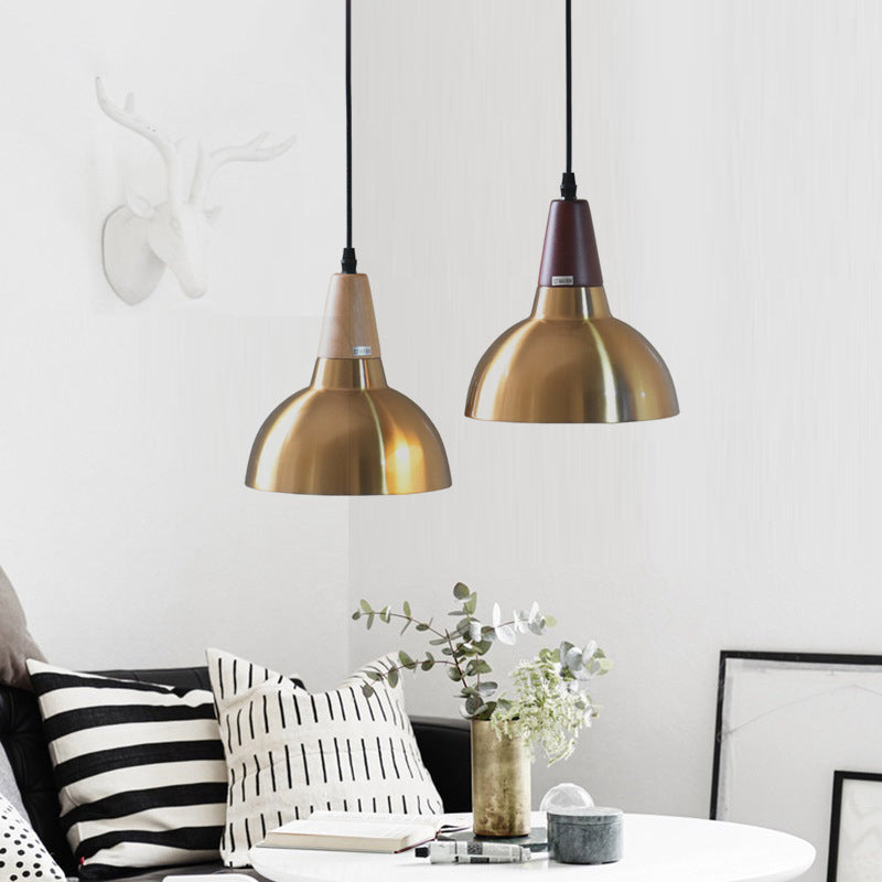 Contemporary Simplicity Iron Semicircle Shade 1-Light Pendant Light For Living Room