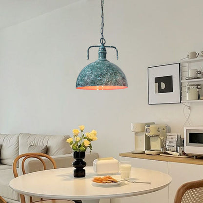 Contemporary Industrial Round Domed Iron 1-Light Pendant Light For Living Room
