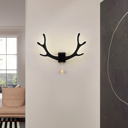 مصباح حائط LED بتصميم عصري من الأكريليك بتصميم إبداعي على شكل قرن الغزال 