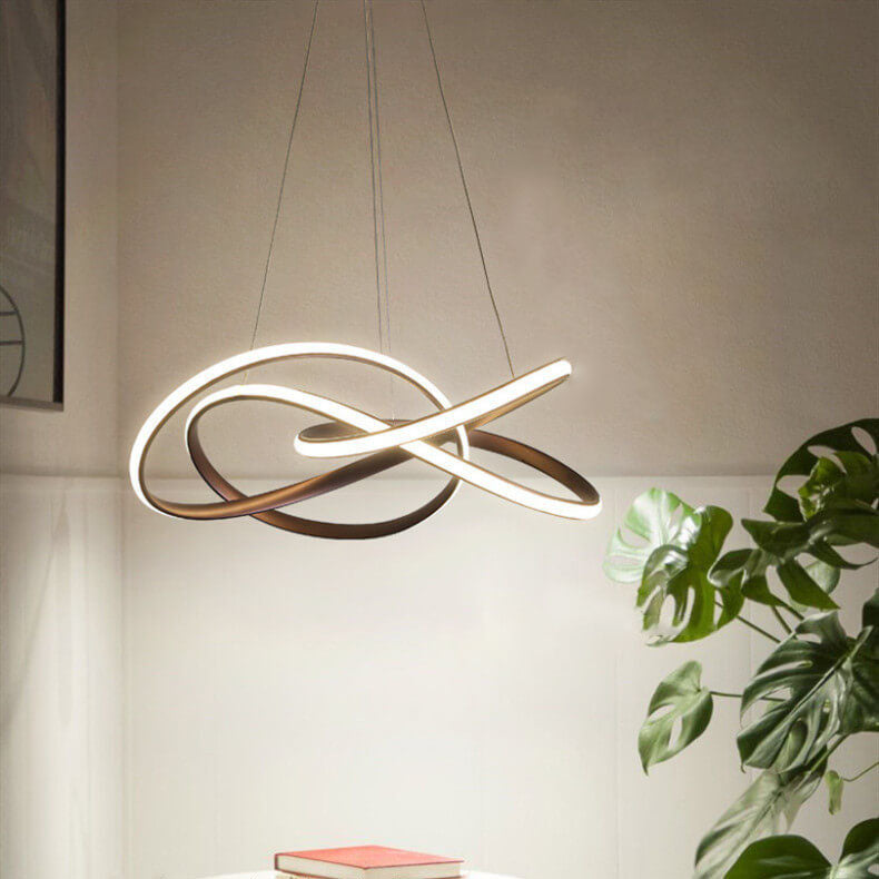 Nordic Art Curve Ring Aluminum Acrylic LED Chandelier