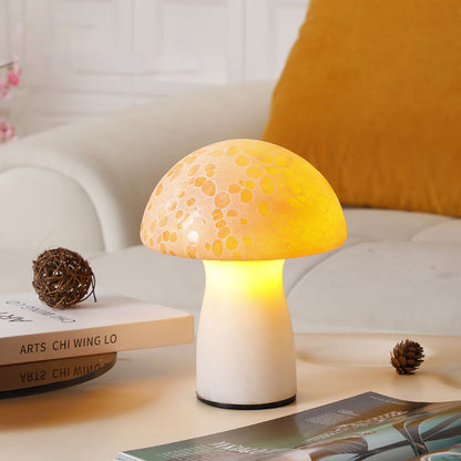 Modern Art Deco Skinny Spotted Mushroom Glass 1-Light Table Lamp For Bedroom