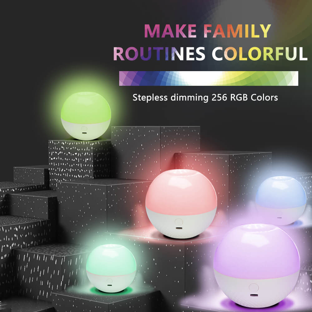 LED Round Ball Night Light 16 Color Remote Control Touch  Table Lamp