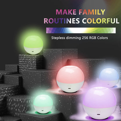 LED Round Ball Night Light 16 Color Remote Control Touch  Table Lamp