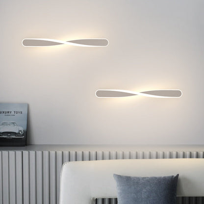 مصباح حائط LED طويل من الألومنيوم والسيليكون بتصميم حلزوني عصري بسيط لغرفة المعيشة 