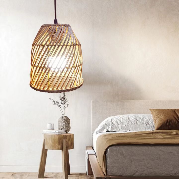 Japanese Minimalist Rattan Weaving 1-Light Pendant Light