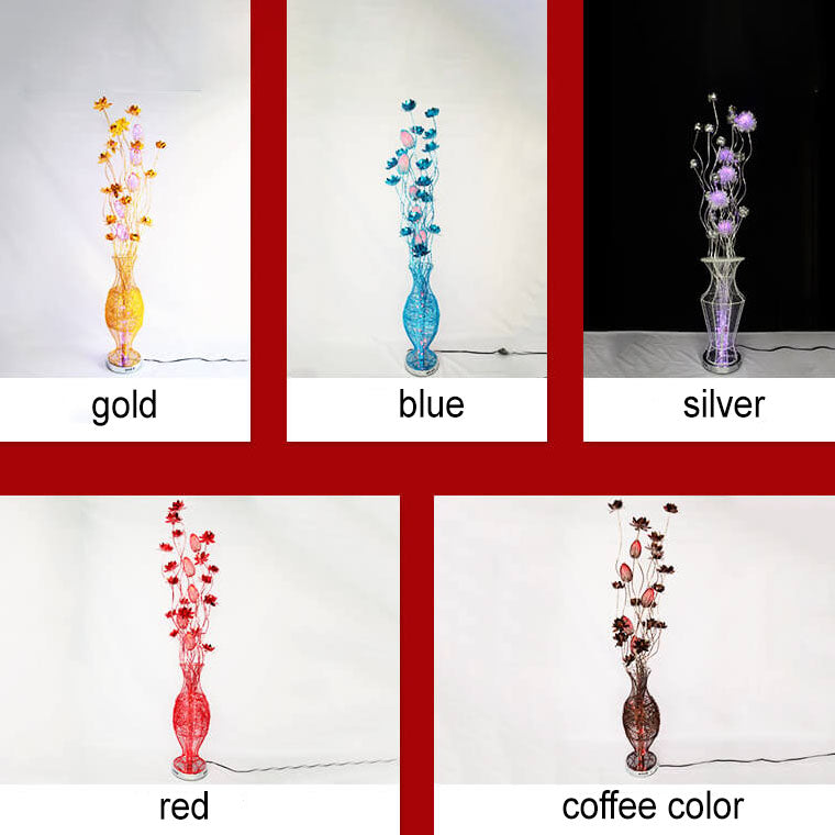 European Style Vase Flower Design Aluminum LED Standing Floor Lamp