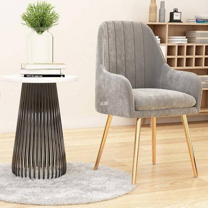 Contemporary Scandinavian Velvet PU Leather Sponge Emulsion Metal Square Vanity Stool Backrest Armrest For Bedroom