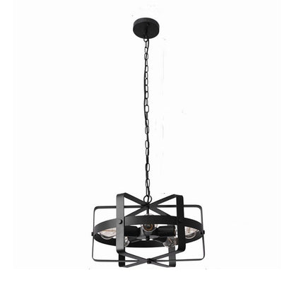 Industrial Vintage Iron Drum Shape Round 5-Light Chandelier
