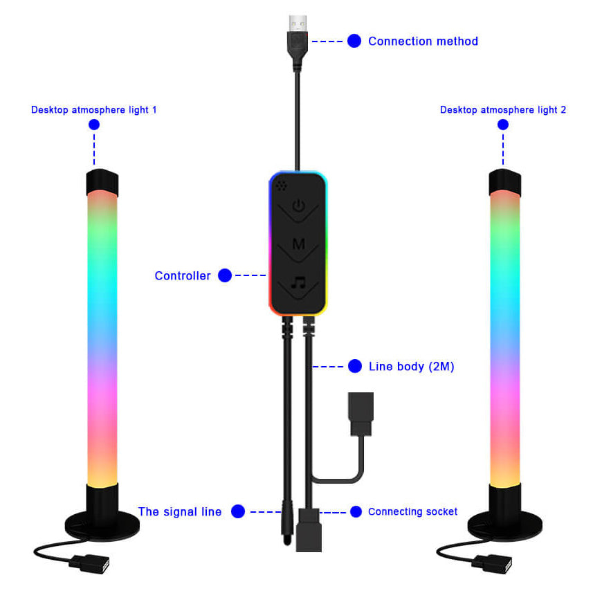 Creative Gaming Desktop Bluetooth APP Remote Control LED Desktop Ambient Table Lamp