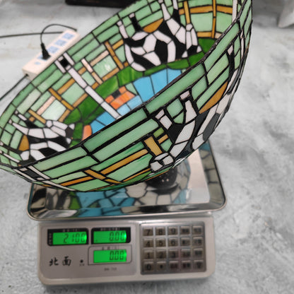 Traditional Tiffany Resin Glass Dome Grape Cow Diamond Pretty Woman Base 2-Light Table Lamp For Bedside